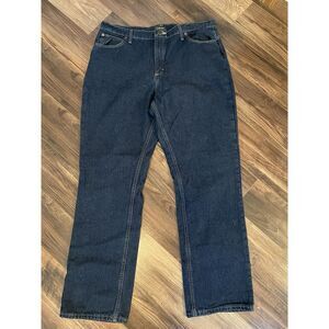 Cabela's Womens 16 Regular Denim Flannel Lined Blue Jeans 100% Cotton‎ 925801B